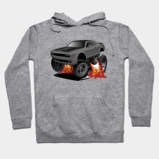 Modern American Muscle Car Cartoon Illustration Hoodie